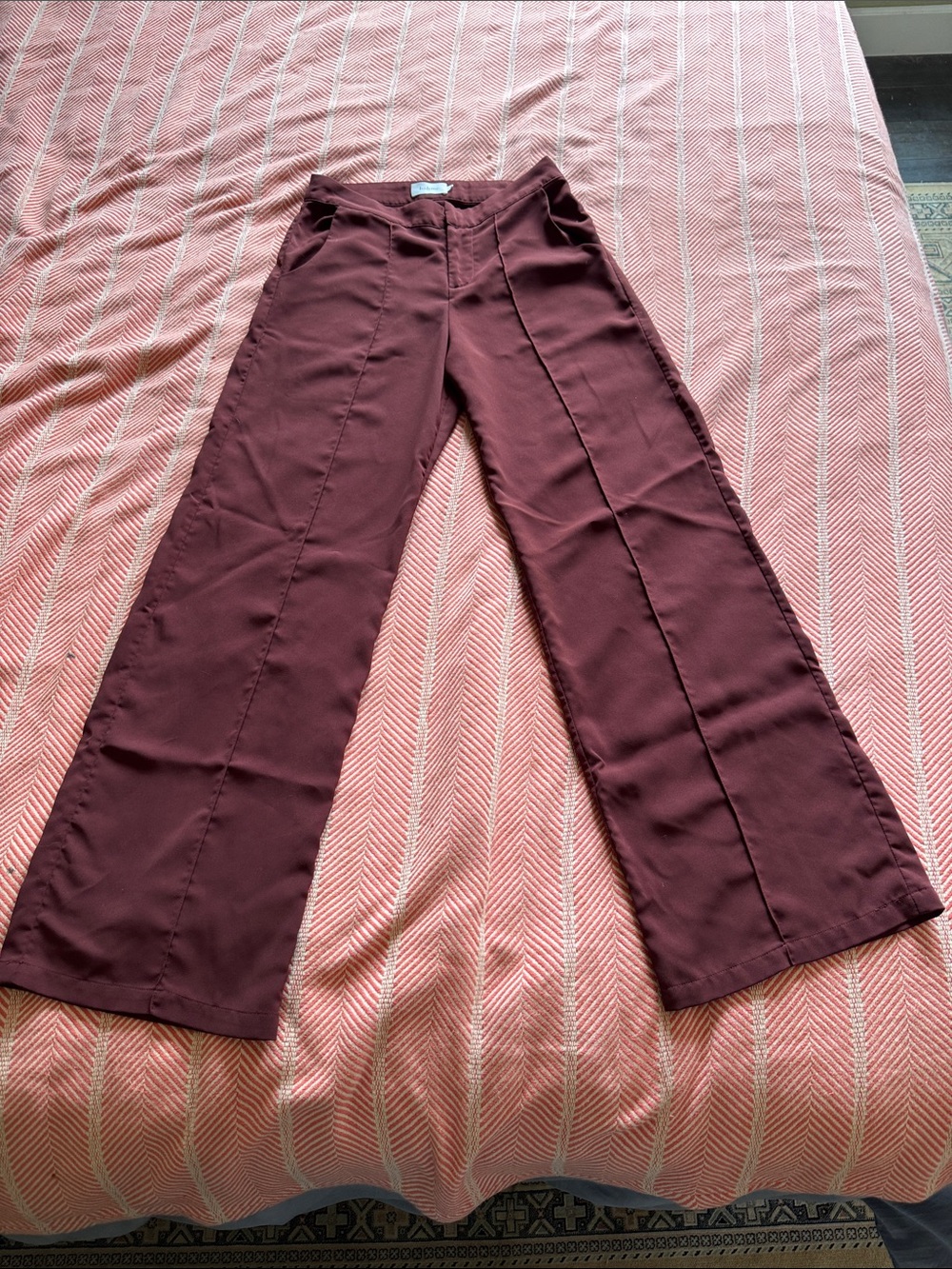 Boheme Wide-Leg Pants in Deep Burgundy